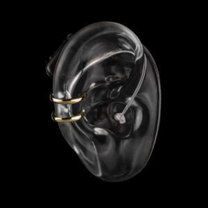 Deafmetal Double Safety Ring hearing aid retention jewlery to wear with deafemetal holster
