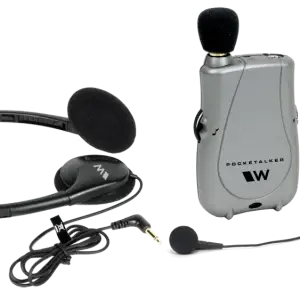 Williams Sound Pocketalker Ultra with headphones