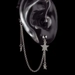 Deafmetal Riley stars hearing aid and cochlear implant retention jewlery to be used with Deafmetal holster.
