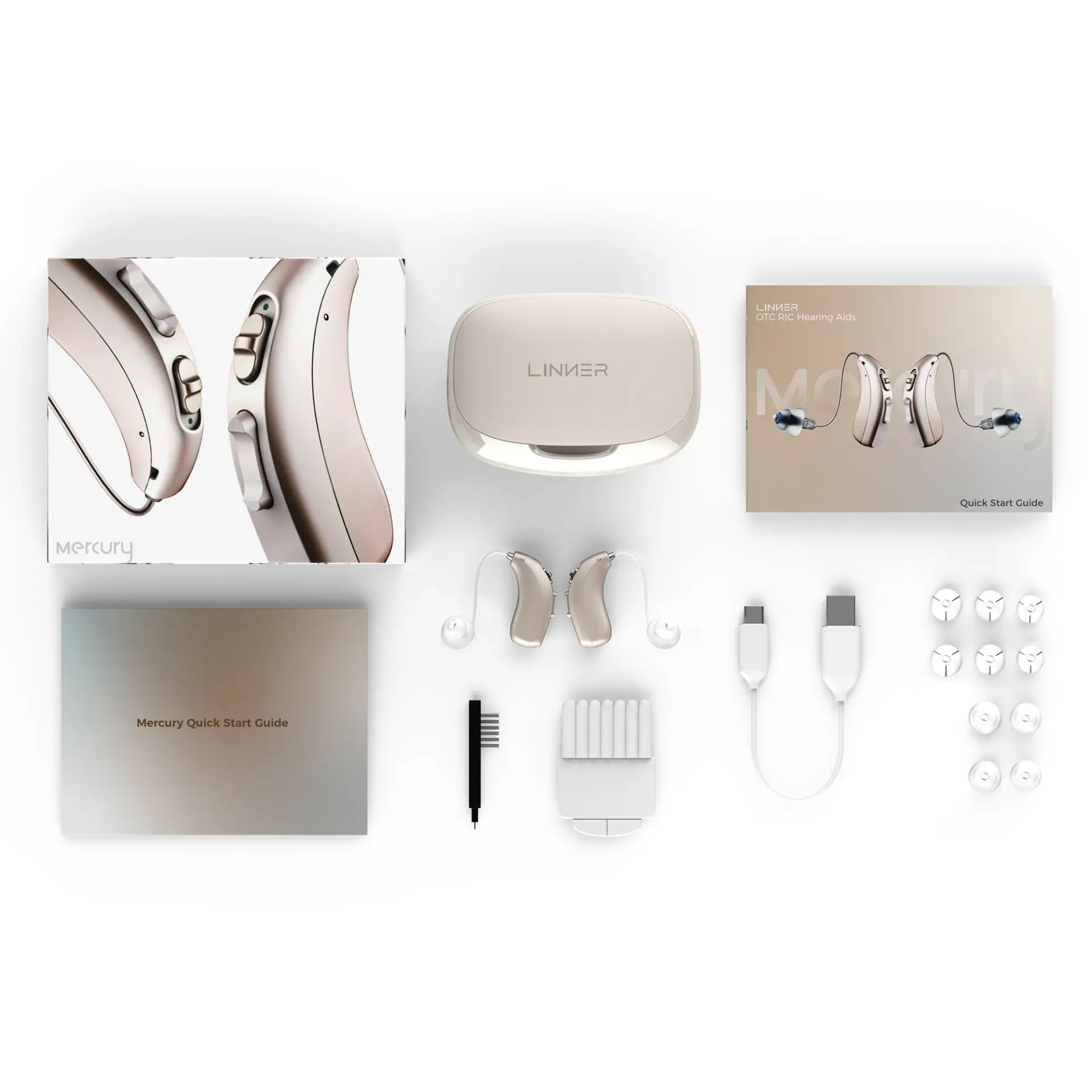 linner mercury otc hearing aids what comes in the box
