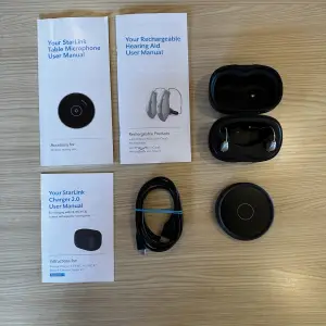used starkey genesis ai 24 mric r hearing aids + table mic