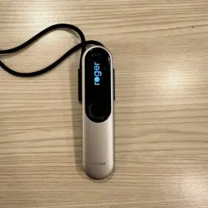 used phonak roger on 3 with screen lit stating "roger"