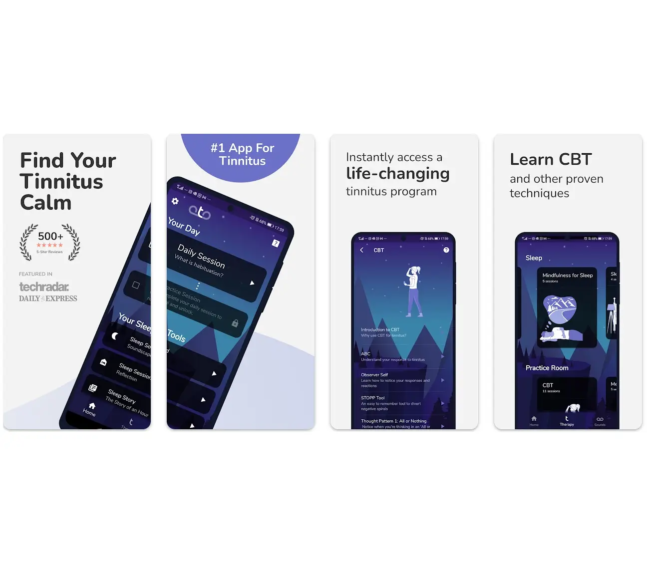 oto tinnitus app screenshots