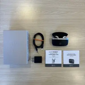 used widex smartric 330 hearing aids with original box, manuals, charger, cable, and plug