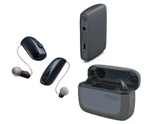 resound vivia hearing aid bundle with tv streamer and premium charger case